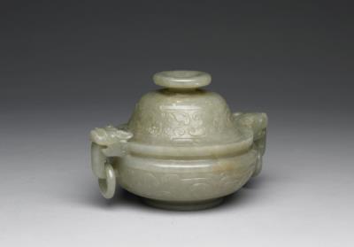 图片[2]-Jade incense burner with animal-mask pattern, Qing dynasty (1644-1911)-China Archive